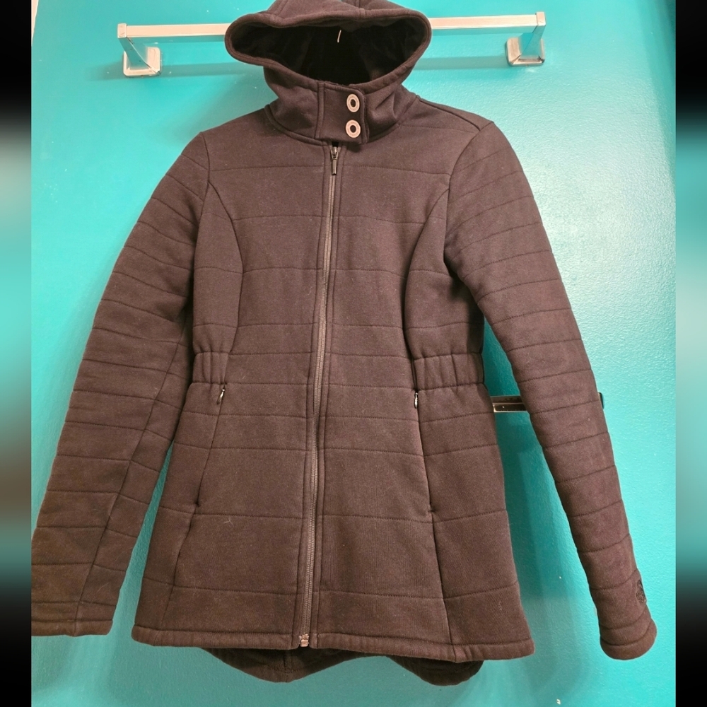The North Face Women's Black Quilted Fleece Lined Hooded Jacket Size Small
